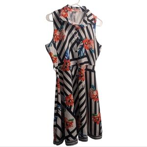 Charlie Charlie Charlotte Sleeveless Button Down Floral Midi Dress XL
